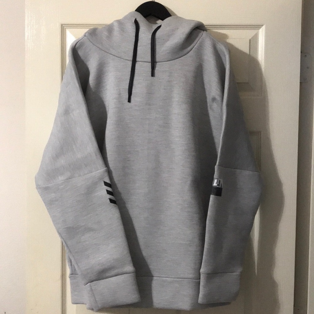 Large-Adidas James Harden Basketball Hoodie Gray